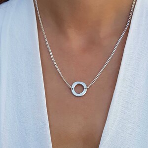 Round circle pendant, dainty chain, Sterling Silver, minimalist necklace, This delicate beauty is the perfect mothers day gift