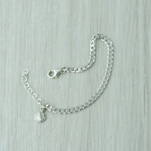 Sterling Zilveren Schelp armband, Seashell Charm Bracelet , Nautische Zilveren Charme Armband, Seashell Vriendschap Armband, Beste Vriend Cadeau