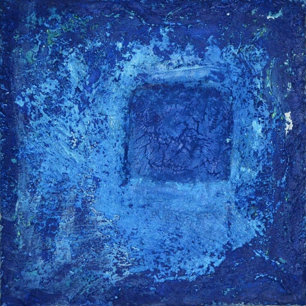 Peinture abstraite : Becker Beste n ° 39, peinture acrylique, peinture sur toile moderne, art de coloriste, art bleu, art mural, art décoration