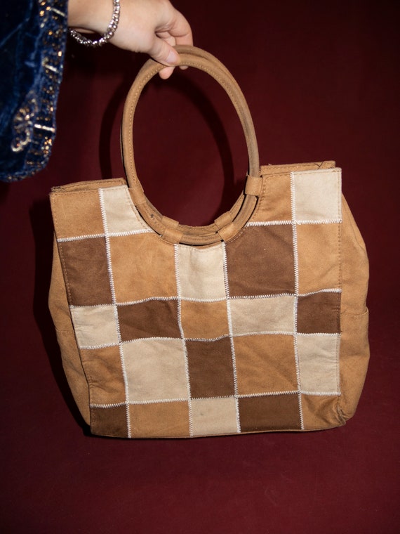 60s 70s patchwork framed handbag