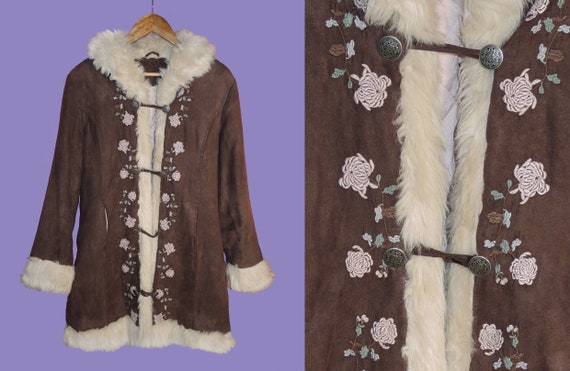 Brown Vegan Penny Lane Coat/ 1970s inspired / Hipp