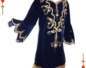 Medieval Revival Mini Dress Flare Bishop Sleeves 1960 The Love Witch Vintage size M and L