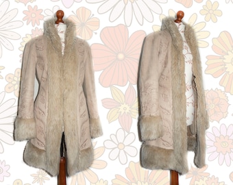 Penny Lane coat 70s vibes Faux Fur Afghan Coat Vegan y2k Vintage 90s size M