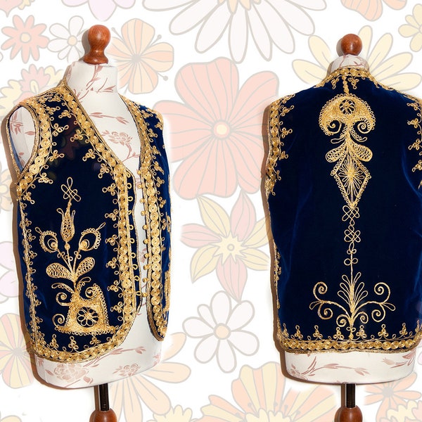 Cotton Poplin Embroidery Summer Vest - Blue