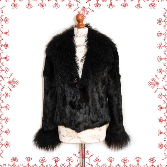Penny Lane coat Black color mongolian fur Afghan … - image 1