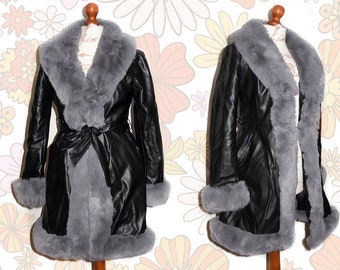 Penny Lane coat with faux fur Almost Famous 70s inspired Hippie Afghan Coat Vegan 90s y2k Vintage Princess Coat