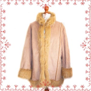 Penny Lane Faux Suede Afghan Coat Faux Fur 70s Inspired Vegan