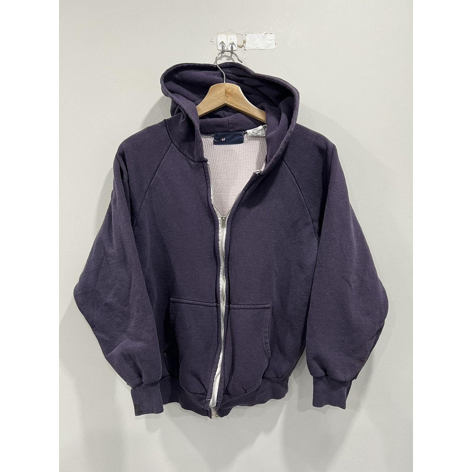 Vintage 90s Sun Faded Thermal Lined Zip up Hoodie Sweater - Etsy