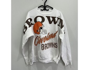 Vintage 90s Cleveland Browns Sweater spellout sleeve