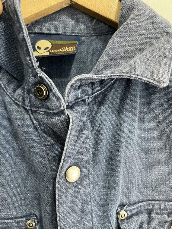 Vintage Alien Workshop Denim Jacket Workwear Shir… - image 8