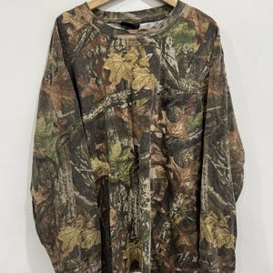 Camisa de manga comprida vintage camuflada Mossy Oak, tamanho 3XL. imagem 1