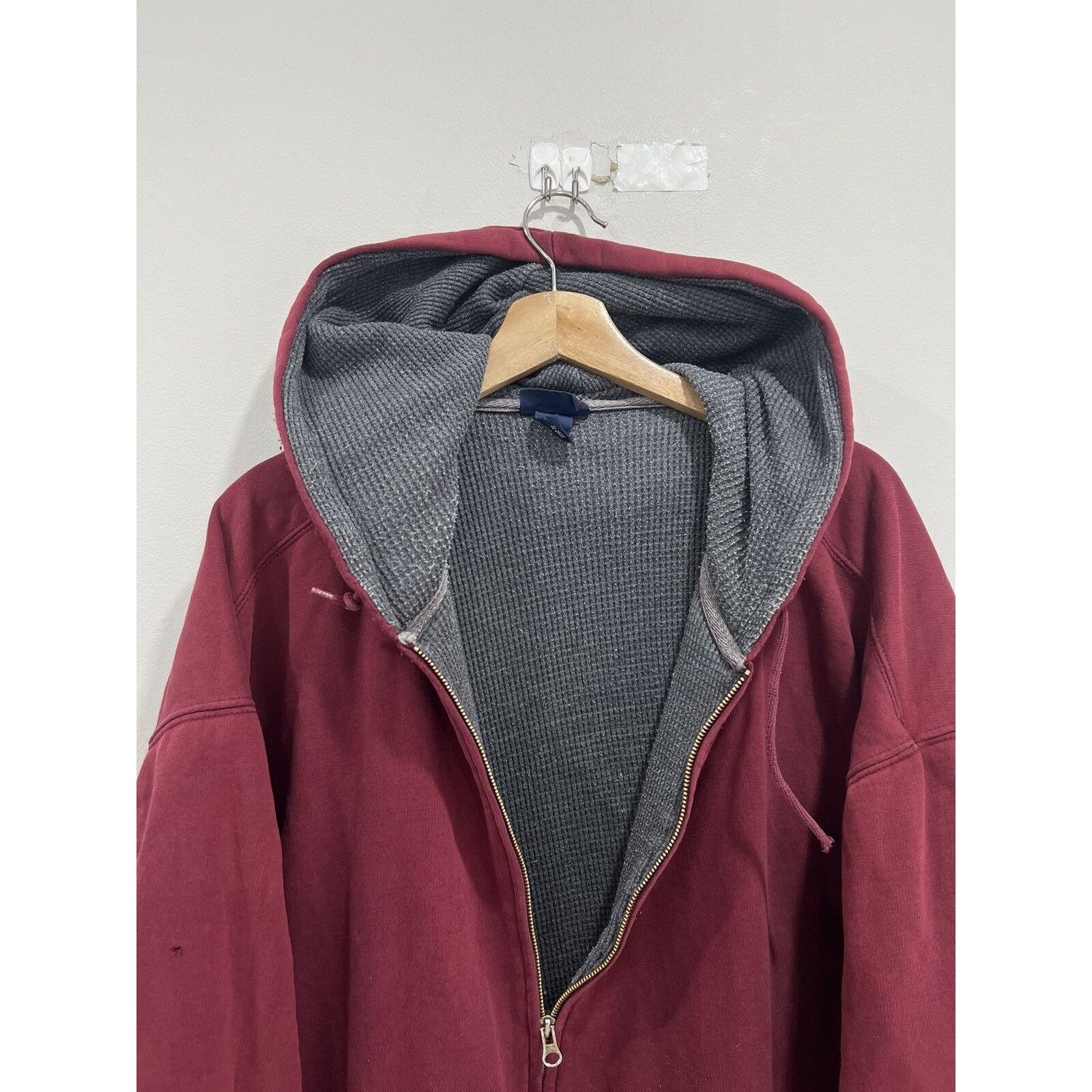 Vintage Sun Faded Thermal Lined Hoodie Zip up Sweater 3xl - Etsy