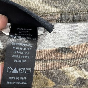 Camisa de manga comprida vintage camuflada Mossy Oak, tamanho 3XL. imagem 3