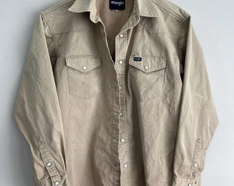 Vintage Wrangler Button Up Shirt Pearl Snap faded western