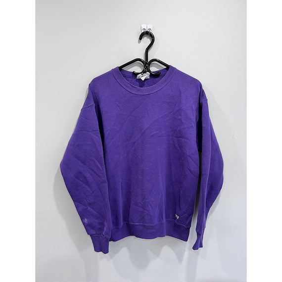Vintate 90s Blank Sweater sweatshirt purple - image 1