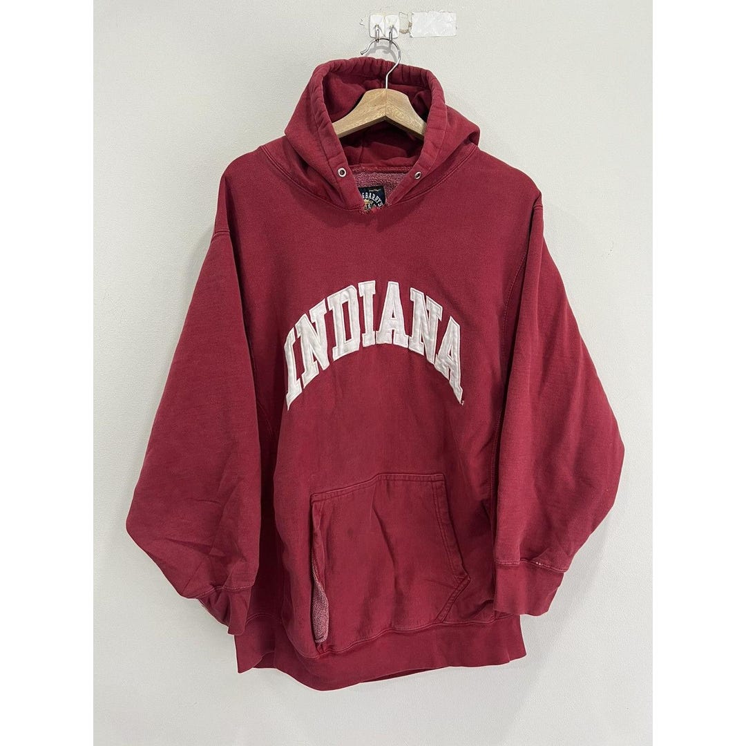 Vintage Indiana University Sweater Hoodie Burgandy - Etsy