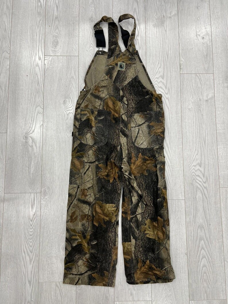 Vintage Camo Real Tree Overalls Mossy Oaks pants 36x34 image 2
