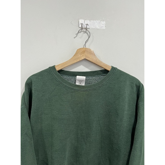 Vintage 90s Forest Green Heavy Duty Blank Sweater… - image 3