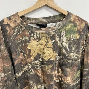 Camisa de manga comprida vintage camuflada Mossy Oak, tamanho 3XL. imagem 2