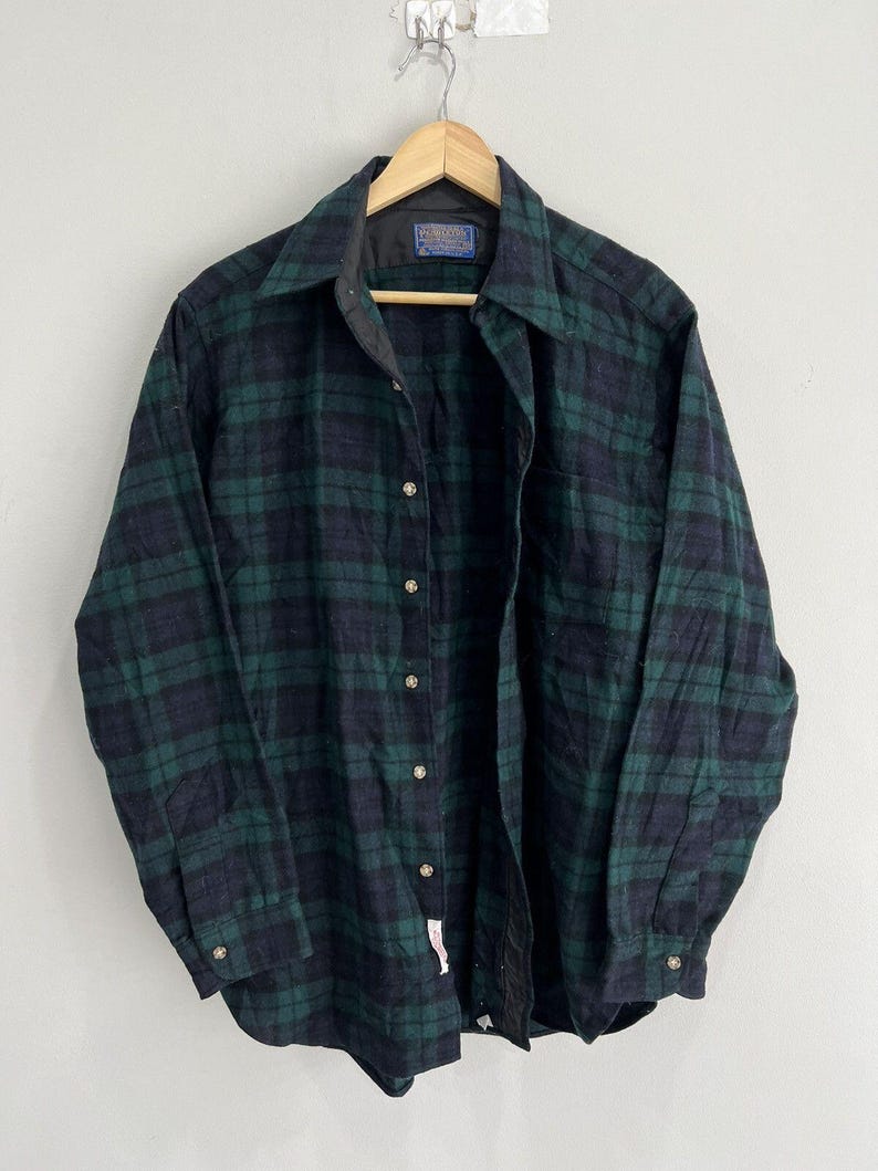 Vintage Pendleton Kariertes Hemd grün Bild 1