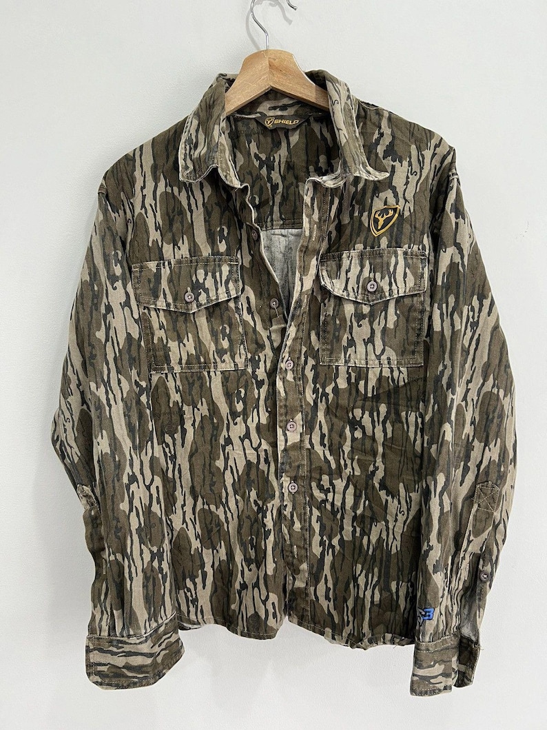 Vintage Camo Button Up shirt real tree mossy oaks image 1