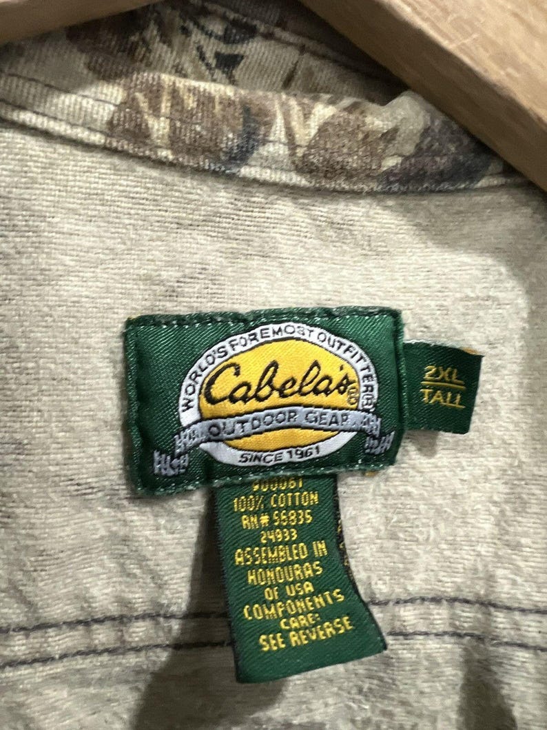Vtg Cabelas Camo Real Tree Mossy Oaks Button Up Shirt xxl image 4