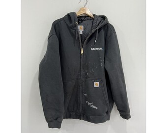 Vintage Carhartt Zip Up Hoodie Sweater sun faded zip up