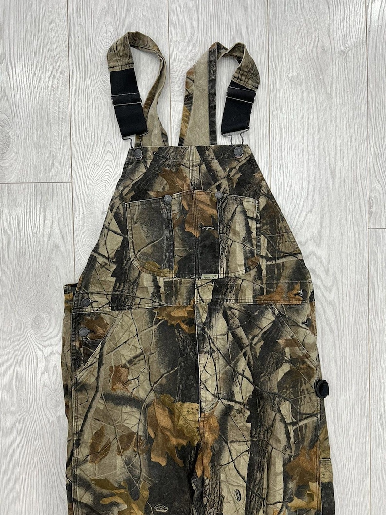 Vintage Camo Real Tree Overalls Mossy Oaks pants 36x34 image 7