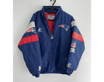 90s faded new england patriots pro player puffer jacket size xl