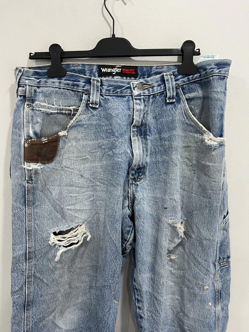 Pantalones vaqueros holgados Wrangler Thrashed vintage, talla 36 x 30, Carhartt imagen 3