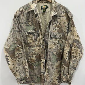 Vtg Cabelas Camo Real Tree Mossy Oaks Button Up Shirt xxl image 1
