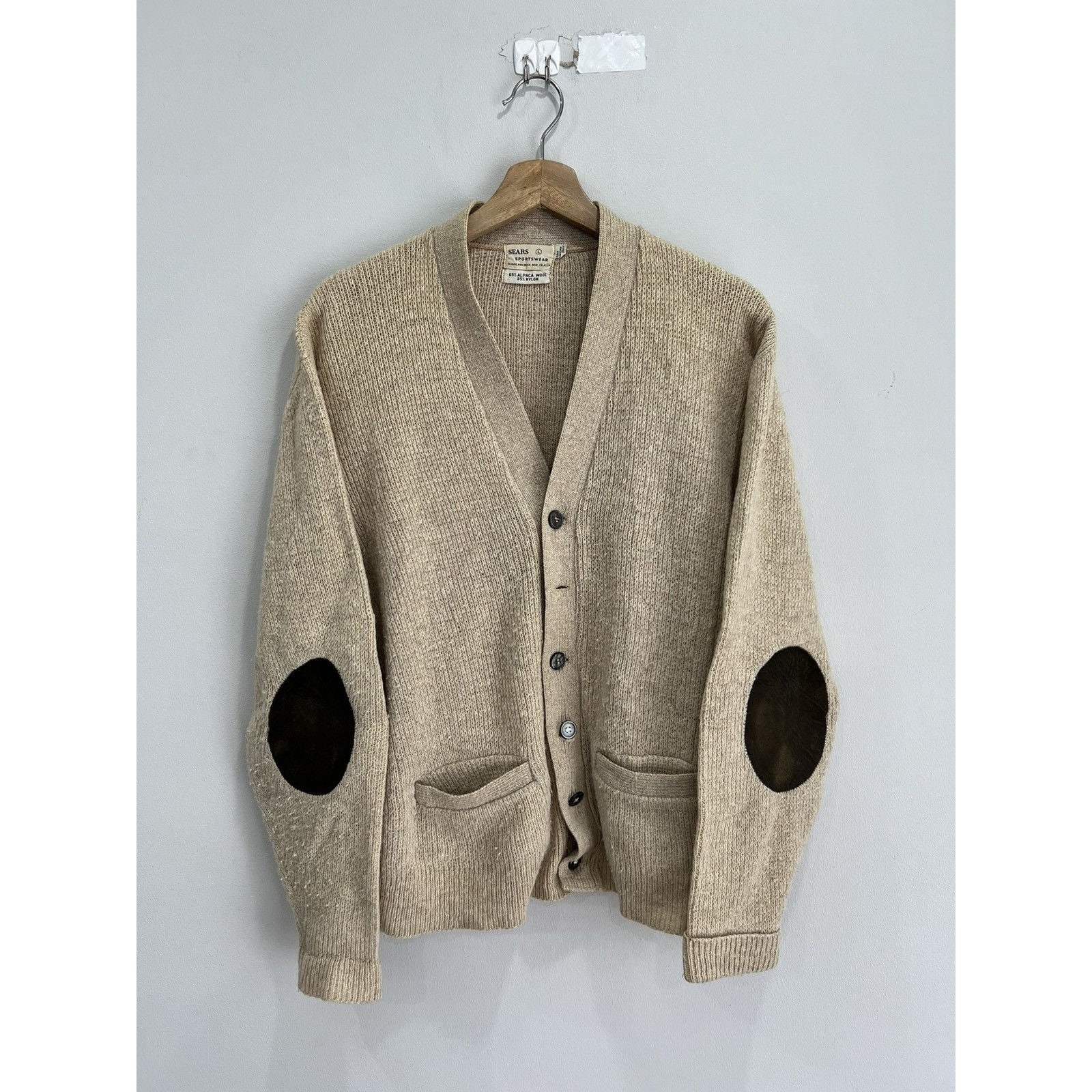 SEARS カーディガン アルパカ 60s 70s Sears シアーズ アルパカ カーディガン ベージュ L相当 - メルカリ