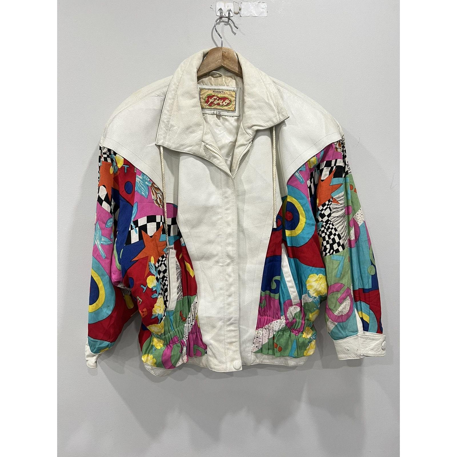 Vintage 80s Avanti Firo Jacket Leather Multicolor - Etsy