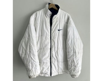 Vintage Nike Jacket Zip Up swoosh check quilted