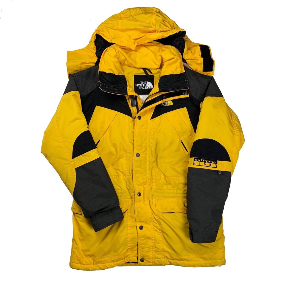 Vintage 90s North Face Extreme Light Jacket Yellow Black | Etsy