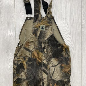 Vintage Camo Real Tree Overalls Mossy Oaks pants 36x34 image 3