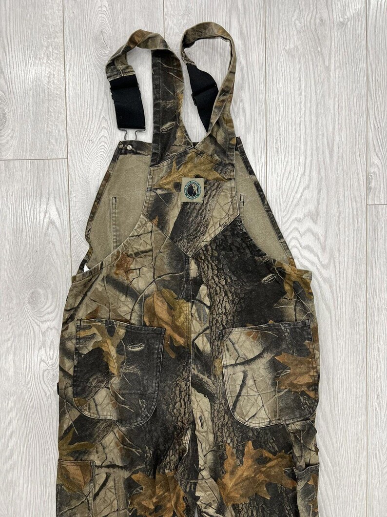 Vintage Camo Real Tree Overalls Mossy Oaks pants 36x34 image 3