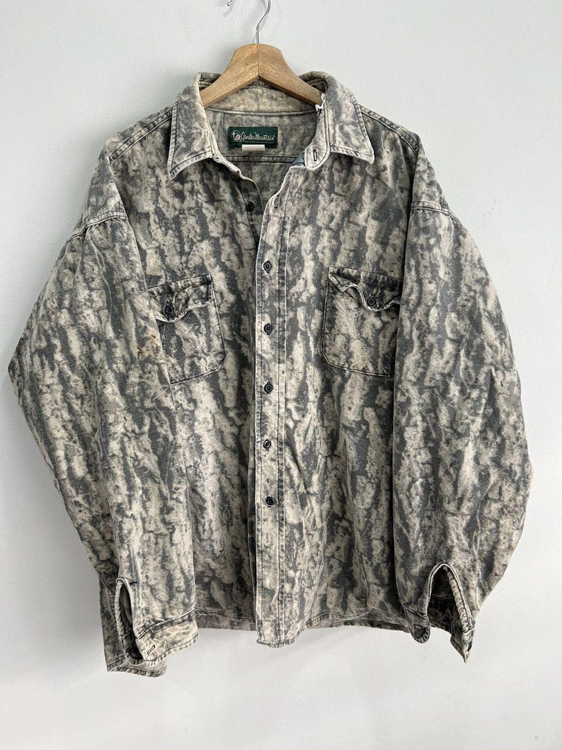 Vintage Camo Real Tree Button Up Shirt mossy oaks 3XL image 1