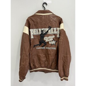 Vintage Pelle Pelle Brown Leather Jacket Coat Baseball image 1