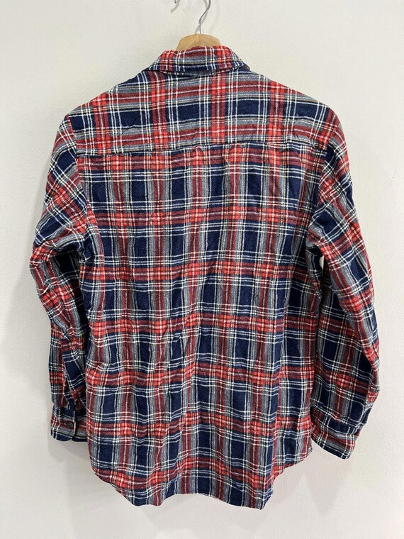 Vintage 80s Big Yank Plaid Flannel Shirt Button up Red Blue - Etsy