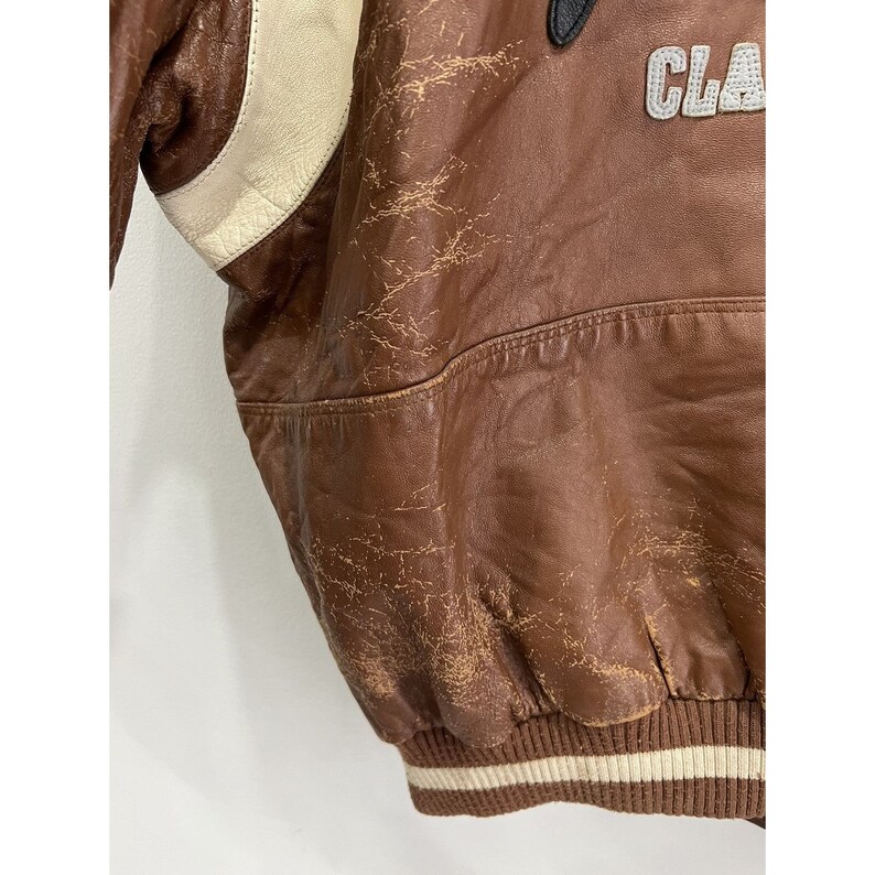 Vintage Pelle Pelle Brown Leather Jacket Coat Baseball image 9