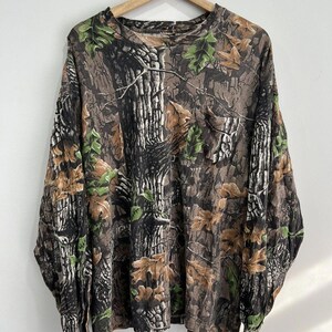 Vintage Real Tree Camo Longsleeve Shirt mossy oaks crewneck image 1