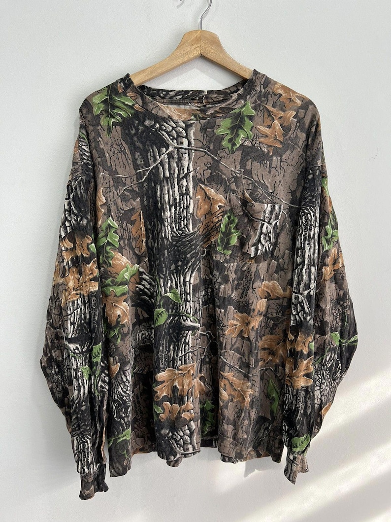 Vintage Real Tree Camo Longsleeve Shirt mossy oaks crewneck image 1