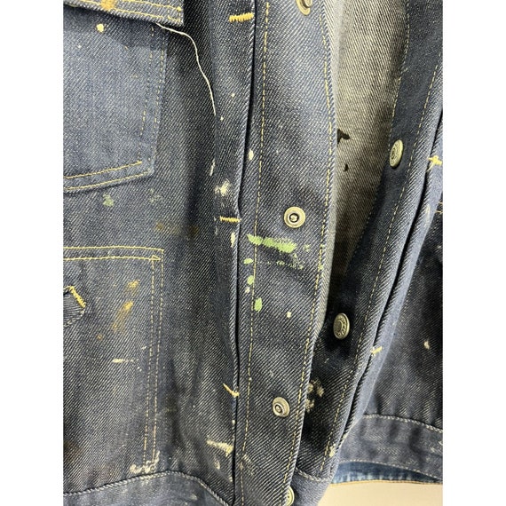 Vtg 70s JC Penney Denim Paint Splattered jacket r… - image 4