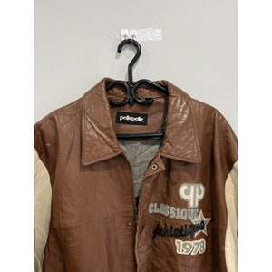 Vintage Pelle Pelle Brown Leather Jacket Coat Baseball image 3