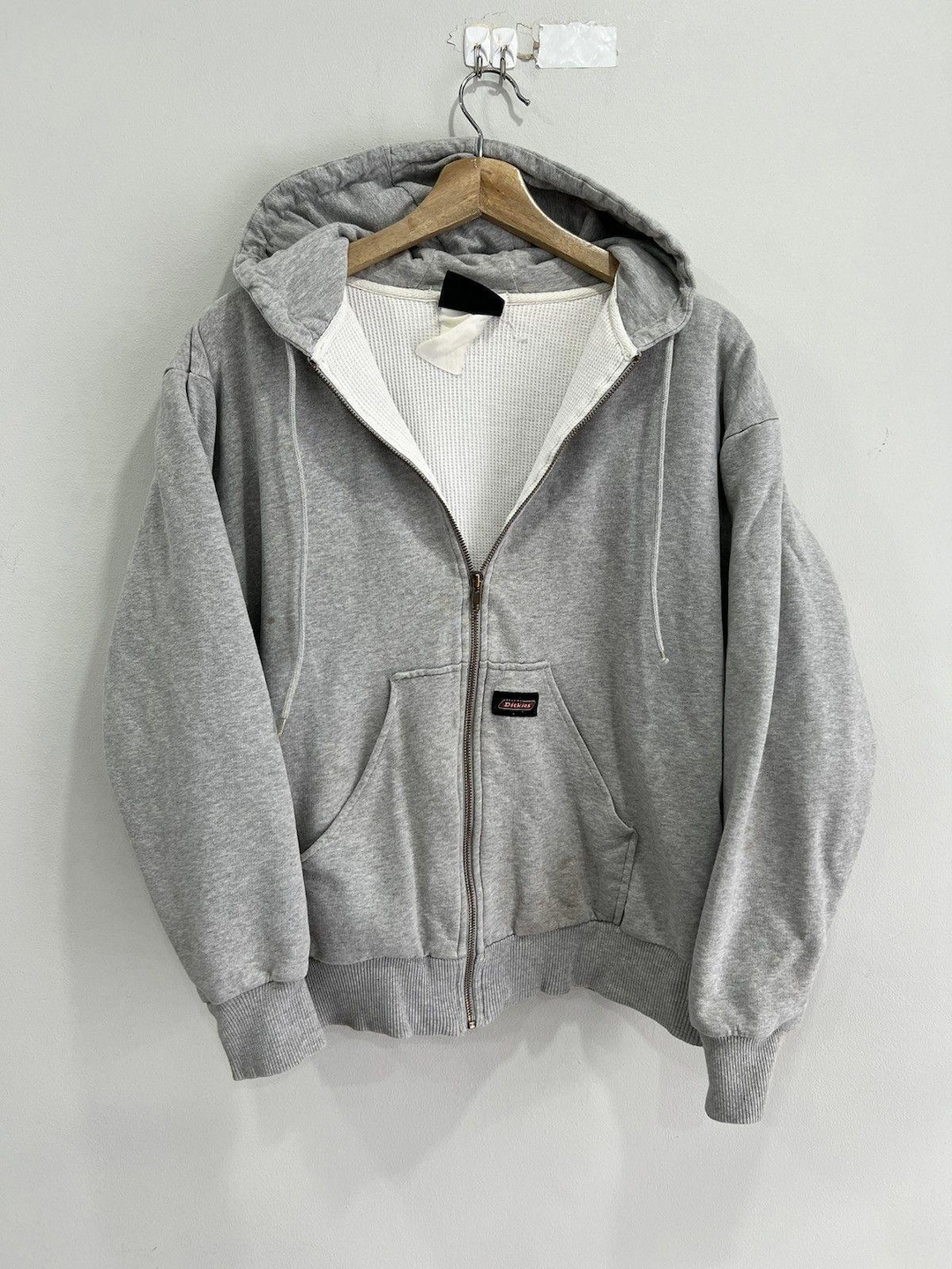 Dickies Sweat Full Zip Hoodie Men's XL cotton navy blue type Vintage Second Hand