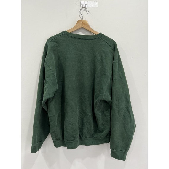 Vintage 90s Forest Green Heavy Duty Blank Sweater… - image 2