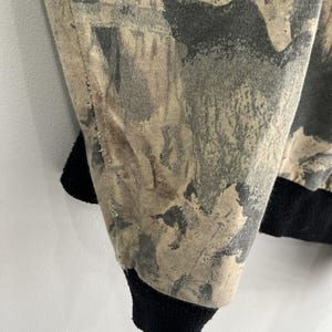Vtg Camo Real Tree Mossy Oaks Thrashed Thermal Hoodie zip image 9