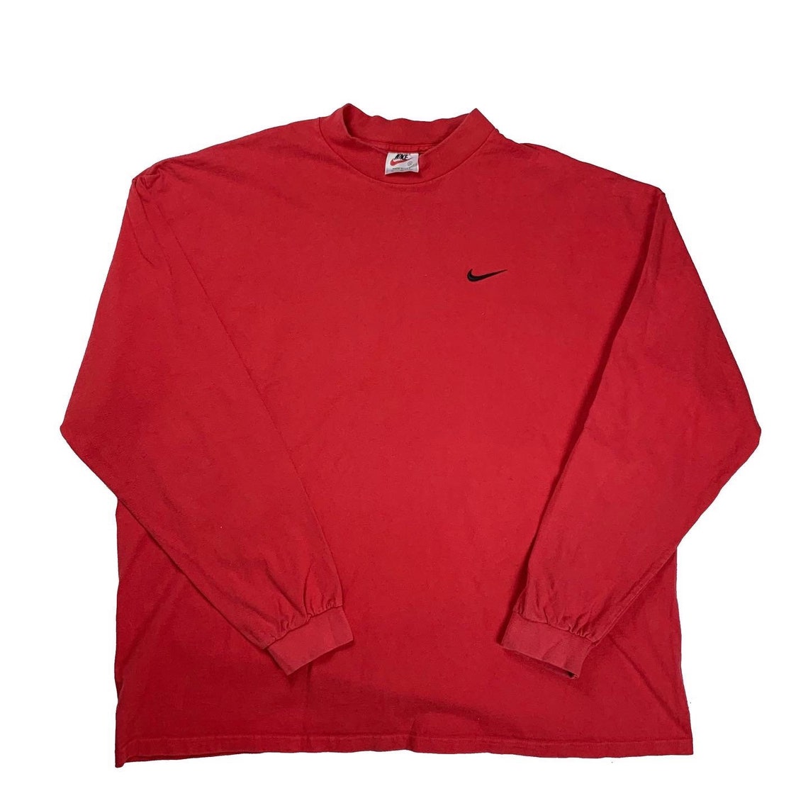 Vintage 90s Nike Mock Neck Longsleeve shirt swoosh check logo | Etsy