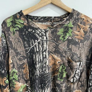 Vintage Real Tree Camo Longsleeve Shirt mossy oaks crewneck image 2